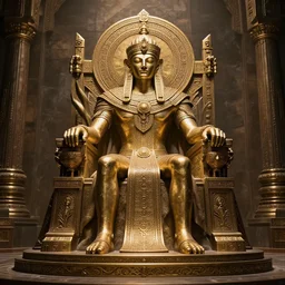 symmetry!! the throne of an anunaki god, ancient astronauts, very detailed, ornate, intricate, perfect lighting, perfect composition, 4 k