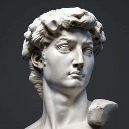 a 3 d render of the head of david statue