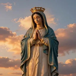 beautiful sunset clouds ( giant virgin mary portrait )
