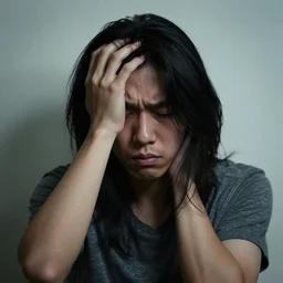 miserable asian drug addict, photography