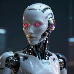 portrait of robot, cyberpunk, ultra realistic
