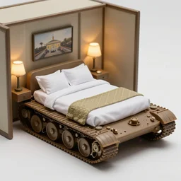 a hotel room from the future where the bed is a tank, 45mm 1967