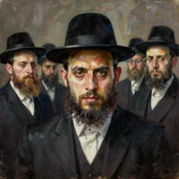 oil painting by christian rex van minnen portrait of jewish chabad cult, extremely bizarre disturbing, intense chiaroscuro lighting perfect composition masterpiece intense emotion