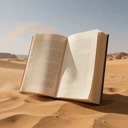 a monumental book in the desert of al - ula, wind, sand