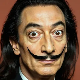 “ a close up shot of a woman’s face painted by salvador dali”
