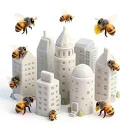 a colony of insect civilizations buildings resembling bee