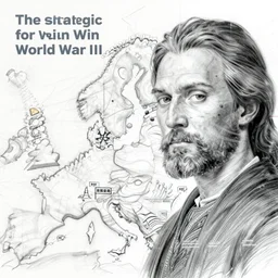 the strategic for win World War III, analytic sketch blueprint by Leonardo da Vinci, detailed, damage paper
