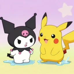 the melting of kuromi and pikachu