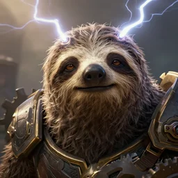 portrait of sloth as zeus the god of thunder, league of legends amazing splashscreen artwork, gears of war, splash art, natural light, elegant, photorealistic facial features, intricate, fantasy, detailed face, atmospheric lighting, anamorphic lens flare, cinematic lighting, league of legends splash art, hd wallpaper, ultra high details by greg rutkowski