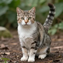 A pretty catboy, a young man with cat features, in his natural habitat. Pictured are his cute ears and long tail. 4K National Geographic photograph