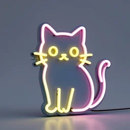 a neon sign of a cat, studio lighting, 4k