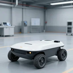 autonomous mobile robot, agv driving in an industrial environment, Octane Render