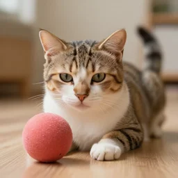 man dreams of a cat with a ball n9
