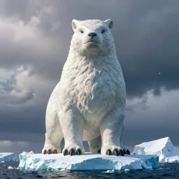 Giant creature standing in Antarctica, beautiful, digital art, realistic, artstation