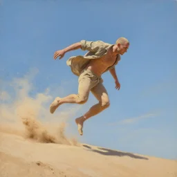 sand man going in to sky, oil painting, artstation, ana dascalu
