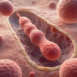 Transport protein travelling through the cytoplasm of a cell, 3D rendering, octane engine, trending on artstation,