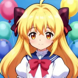 beautiful portrait of cirno from touhou project in balloon pop art in the style of range murata. insanely detailed.