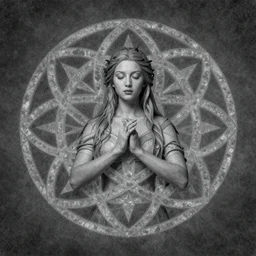 flower of life godess portrait in the style of Alex grey
