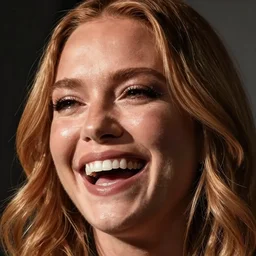 Lindsay Lohan laughing with tears,close up, detailed