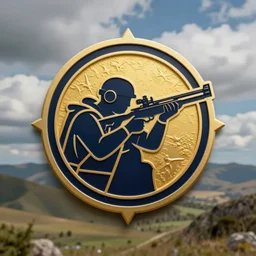 a sniper logo. high detail. bright colors