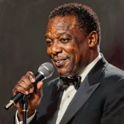 a portrait of louis armstrong holding a microphone, by joseph christian leyendecker, dramatic lighting, highly detailed digital painting