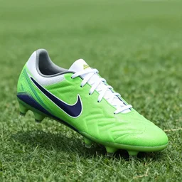 nike soccer cleats with grass turf on the shoe