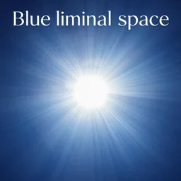 blue liminal space album cover, no text, no people