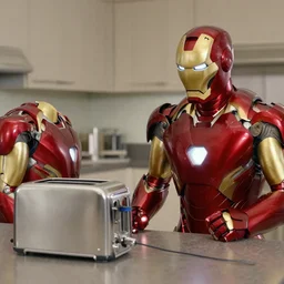 photo of Ironman talking to a toaster