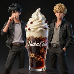 nuka cola ice - cream, very intricate, concept art, anime, unreal engine, highly detailed, by artgerm, sakimichan, greg rutkowski and boris vallejo