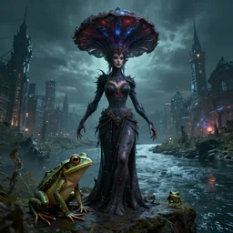 by jordan kerbow and grzegorz rutkowski, visually stunning, cinematic, ultra realistic, hyper realism, 1 2 k, epic, octane render, unreal engine, vfx, maya, voidmage fungus : dark magical datura princess, fighting entropy is a moral obligation : hudson river, hypnofrog : occult city