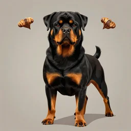 digital art rottweiler cross arms pose