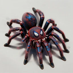 Spider-Man inspired by peacock tarantula, official concept art, spiderman, blue accents