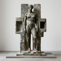 brutalism art, symmetrical, by archipenko, pbr, 8 k ultra, photorealistic