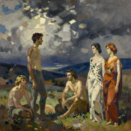painting by ivan bilibin and micheal kaluta and tamara de lempicka and greg hildebrandt, artgerm