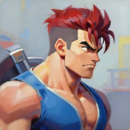 greg manchess portrait painting of guile from street fighter as overwatch character, medium shot, asymmetrical, profile picture, organic painting, sunny day, matte painting, bold shapes, hard edges, street art, trending on artstation, by huang guangjian and gil elvgren and gerald brom