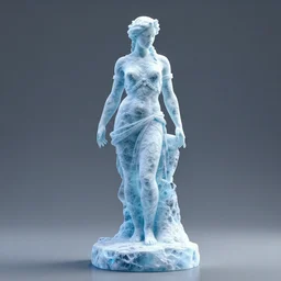 of a female rodin sculpture made of ice 3 d render octane cgi epic
