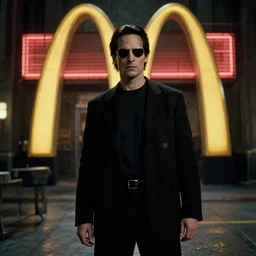 still from the new movie mcdonald's in matrix land