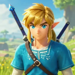 an in game portrait of linkle from the legend of zelda breath of the wild, breath of the wild art style.
