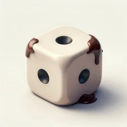 an abstract symbol formed by a 2 0 sided die and dark fluid, dark paint, in the style of the blck lion cofee