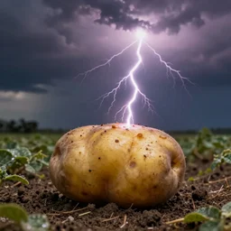 a potato gets struck by lightning