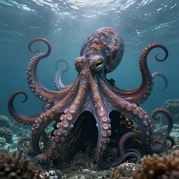 stormy ocean water monster tentacles octopus 4 k ultra athmospheric volumetric foto realistic