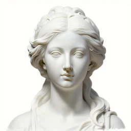 symmetry!! full head and shoulders, beautiful female porcelain sculpture by daniel arsham and raoul marks, intricate, elegant, highly detailed, digital painting, artstation, concept art, smooth, sharp focus, all white features on a white background, delicate facial features
