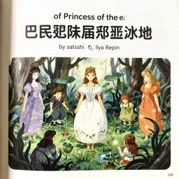 a page from the picture book of princess of the dark demoniac evil swamp. by satoshi kon, ilya repin, lena aenami, shinji kimura