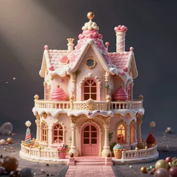 a candy house in fairy tale ， extremely detailed, sharp focus, wide view, full body shot, smooth, digital illustration, by danton fadeev, steve simpson