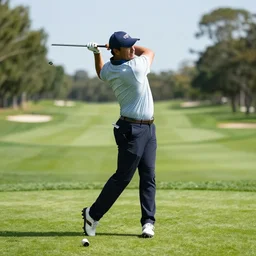 photo of terminator playing golf, hyperrrealistic