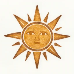 a logo lithography of the sun. selknam style, by anni albers, chiho aoshima,, zoom out