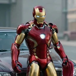 film still of iron man's car