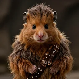 hamster as chewbacca, movie still, star wars, cinematic, sharp focus, cinematic grain, cinematic lighting, 8 k