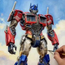 transformer bionicle, acrilic paint, brush paint, heavenly atmosphere, paint, ultra detailed, beautiful image, resolution, artstation
