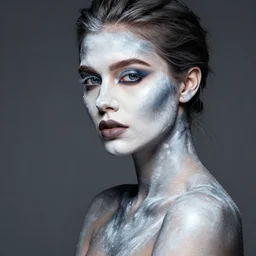 woman covered in body paint by lisa frank